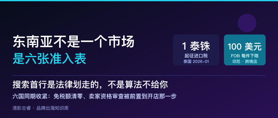 东南亚市场出海解析：泰国从1泰铢起征税，印尼佣金砍半跨境店没份